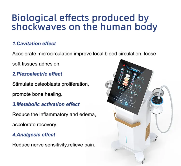 Dispositivo de ondas de choque FSWT vertical piezoelétrico para recuperação musculoesquelética 2