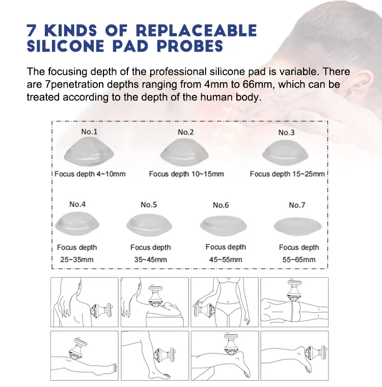 Dispositivo de terapia de ondas de choque FSWT vertical para cicatrização muscular e articular 6