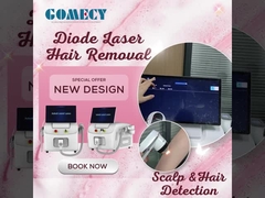 Remoção de pelos a laser de diodo Gomecy Faery Pro com função de detecção de pelos e pele do couro cabeludo